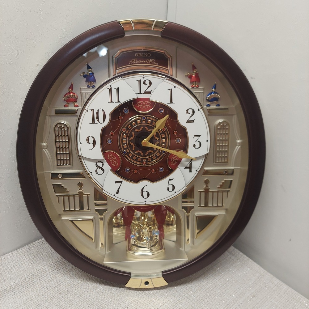 Seiko Melodies in Motion Wall Clock QXM554BRH 24 Melodies Swarovski Works